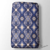 Navy Blue Ikat Printed Fabric Online India